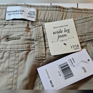 Abercrombie kidsGirls' Wide-Leg Twill Cargo Pants 17/18 Waist 28-29 NWT